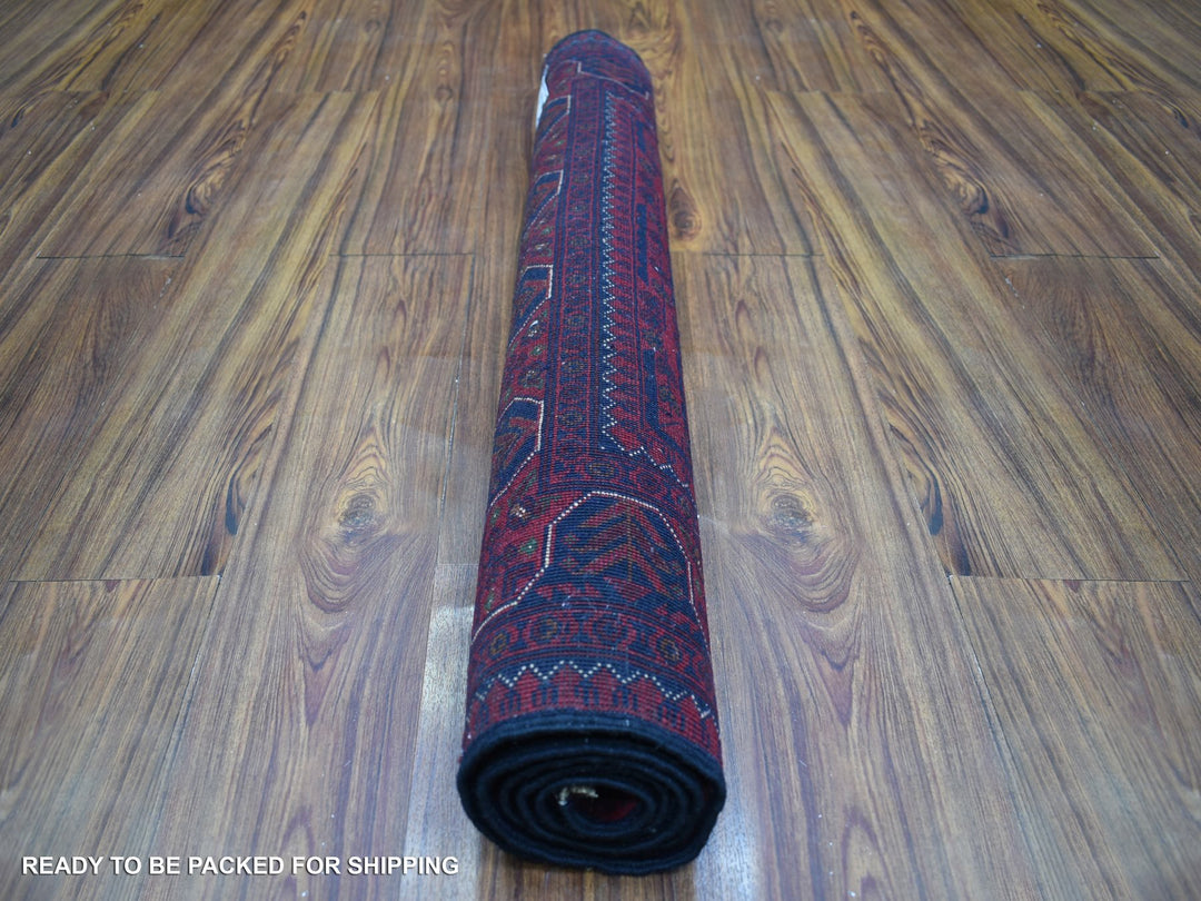 3'3" x 5'0" New Hand Knotted Red Wool Rectangle Oriental Rug - MOA10271808