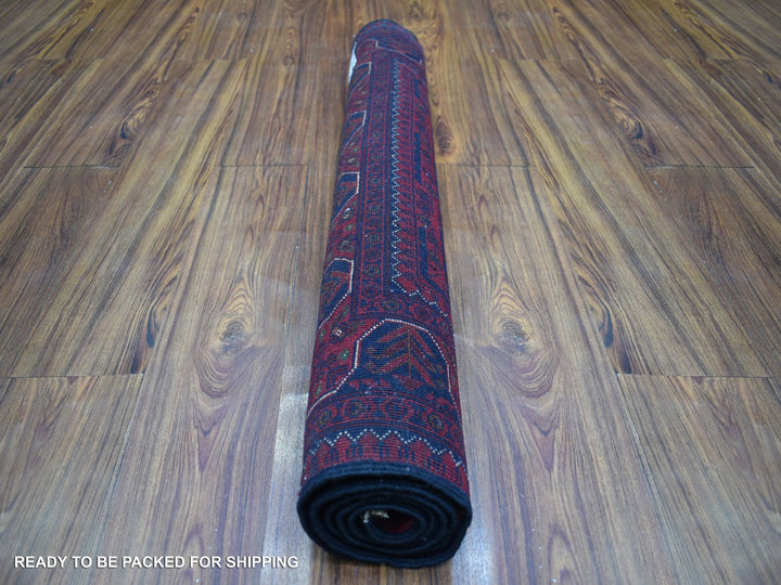 3'3" x 5'0" New Hand Knotted Red Wool Rectangle Oriental Rug - MOA10271808