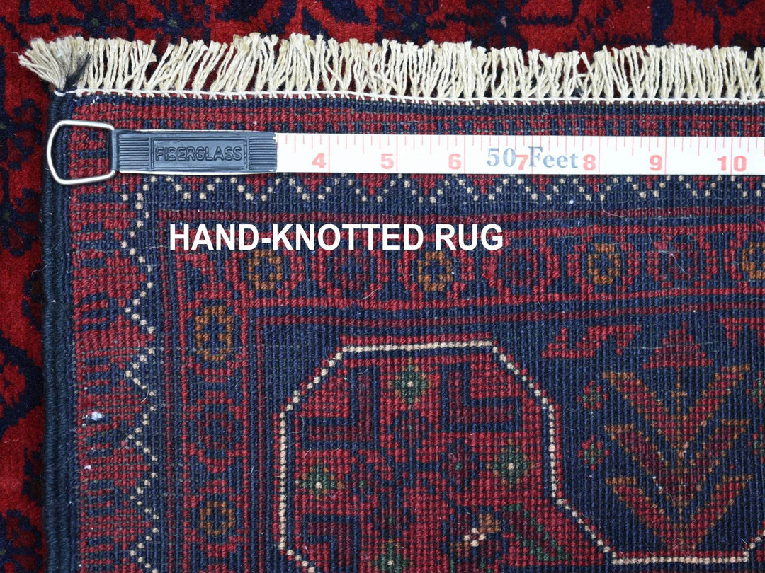 3'3" x 5'0" New Hand Knotted Red Wool Rectangle Oriental Rug - MOA10271808