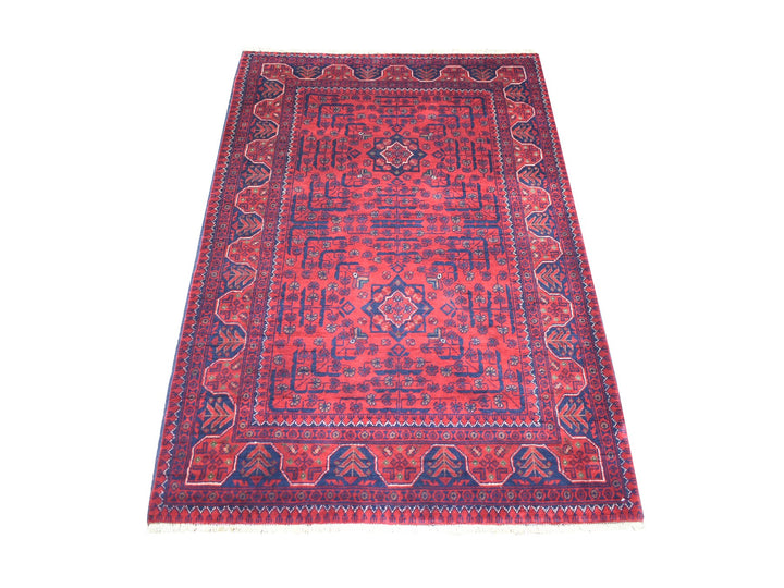 3'5" x 4'10" New Hand Knotted Red Wool Rectangle Oriental Rug - MOA10271810