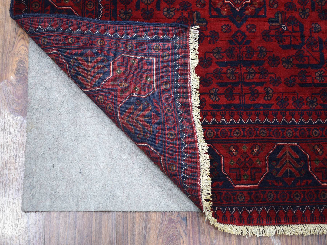 3'5" x 4'10" New Hand Knotted Red Wool Rectangle Oriental Rug - MOA10271810