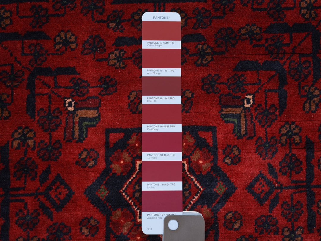 3'5" x 4'10" New Hand Knotted Red Wool Rectangle Oriental Rug - MOA10271810