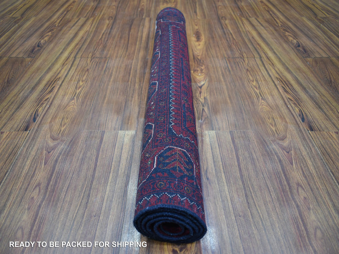 3'5" x 4'10" New Hand Knotted Red Wool Rectangle Oriental Rug - MOA10271810