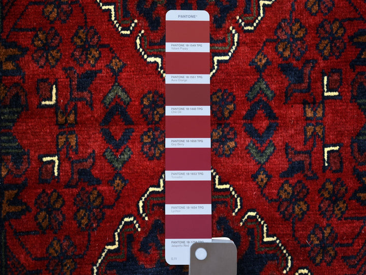 2'9" x 12'10" New Hand Knotted Red Wool Runner Oriental Rug - MOA10271812