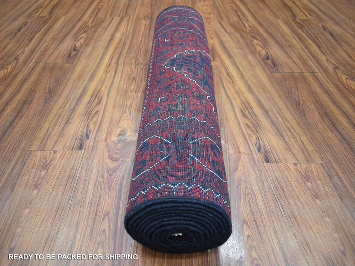 2'9" x 12'10" New Hand Knotted Red Wool Runner Oriental Rug - MOA10271812