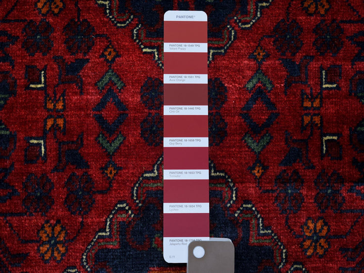 2'8" x 12'6" New Hand Knotted Red Wool Runner Oriental Rug - MOA10271814