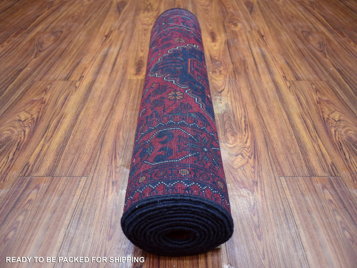 2'8" x 12'6" New Hand Knotted Red Wool Runner Oriental Rug - MOA10271814