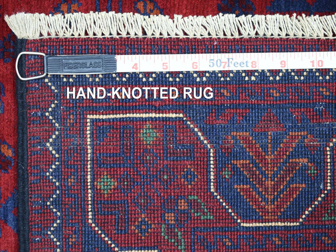 2'8" x 12'9" New Hand Knotted Red Wool Runner Oriental Rug - MOA10271815