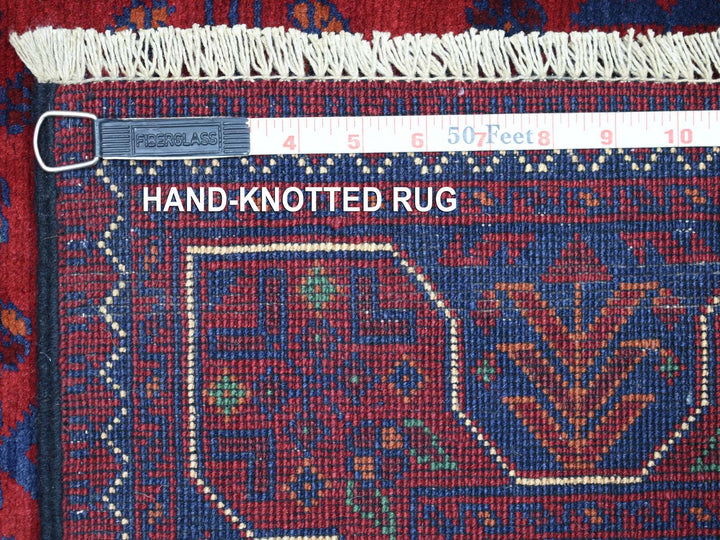 2'8" x 12'9" New Hand Knotted Red Wool Runner Oriental Rug - MOA10271815