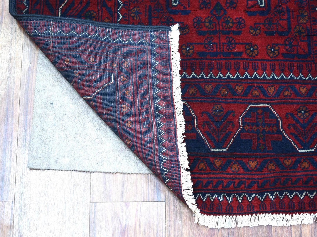 3'0" x 9'3" New Hand Knotted Red Wool Runner Oriental Rug - MOA10271821