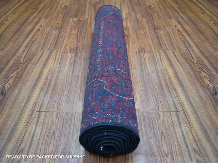 3'0" x 9'3" New Hand Knotted Red Wool Runner Oriental Rug - MOA10271821