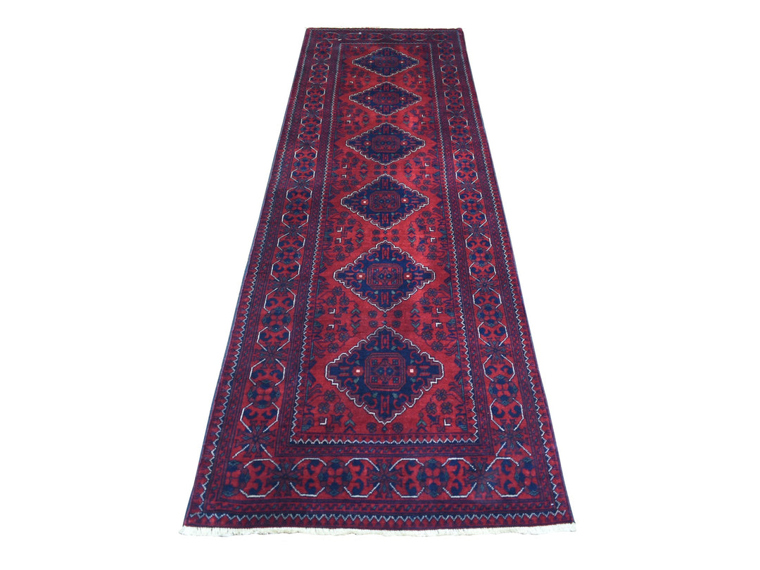 3'0" x 9'6" New Hand Knotted Red Wool Runner Oriental Rug - MOA10271822