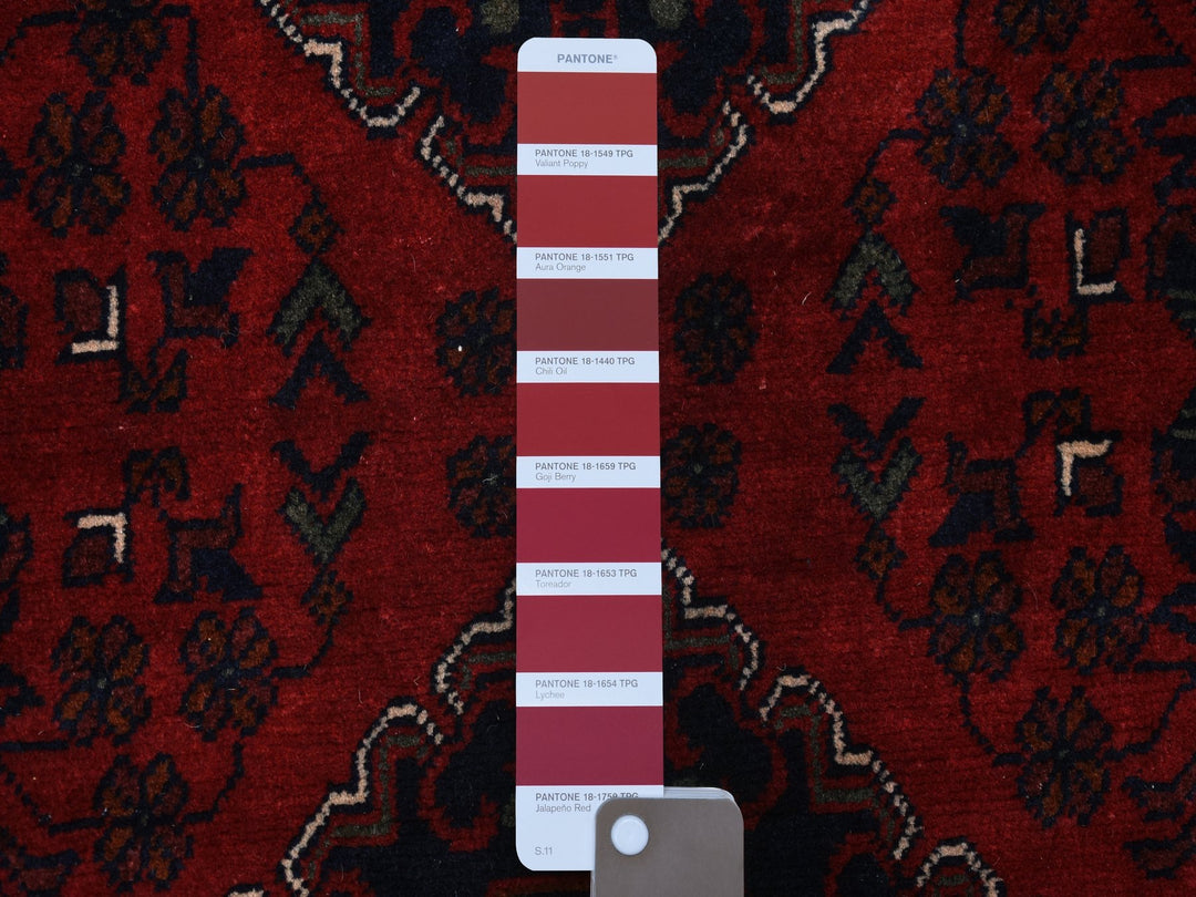 3'0" x 9'6" New Hand Knotted Red Wool Runner Oriental Rug - MOA10271822