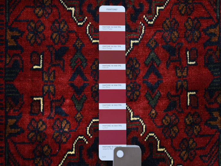 2'7" x 13'0" New Hand Knotted Red Wool Runner Oriental Rug - MOA10271823