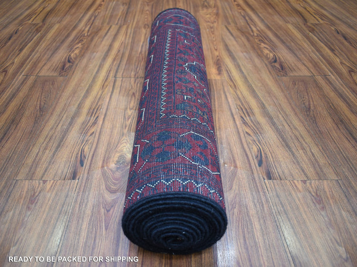 2'7" x 13'0" New Hand Knotted Red Wool Runner Oriental Rug - MOA10271823