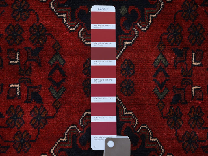 3'0" x 12'8" New Hand Knotted Red Wool Runner Oriental Rug - MOA10271825