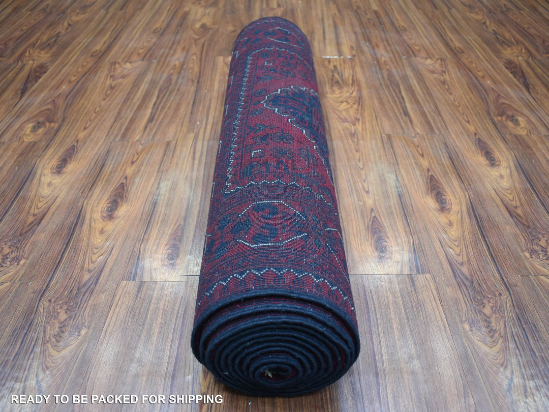 3'0" x 12'8" New Hand Knotted Red Wool Runner Oriental Rug - MOA10271825