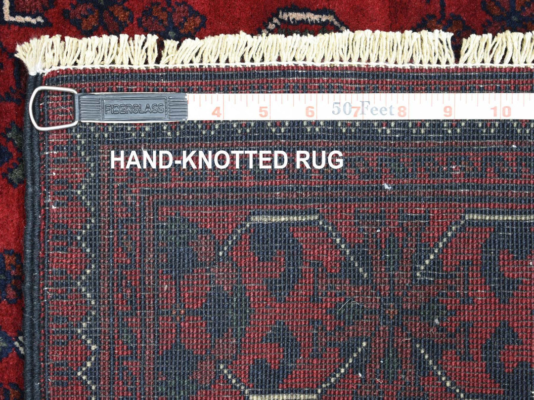 3'0" x 12'8" New Hand Knotted Red Wool Runner Oriental Rug - MOA10271825