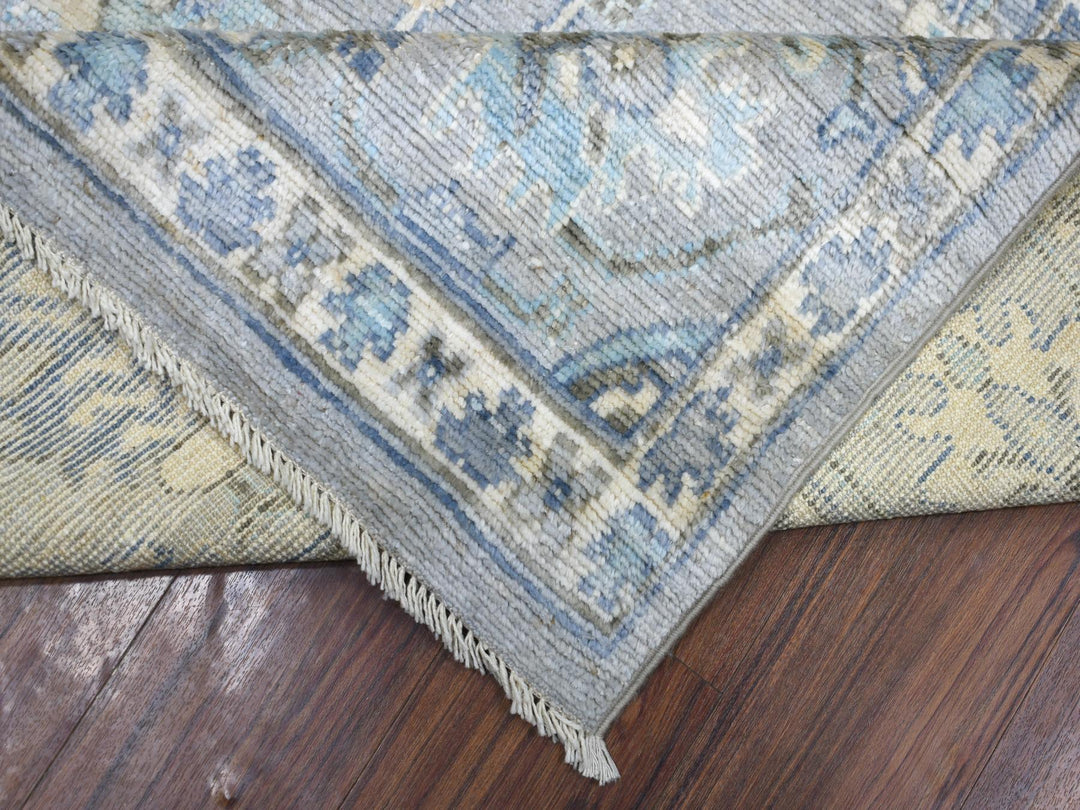 8'1" x 10'4" New Hand Knotted Grey Wool Rectangle Oriental Rug - MOA10271839