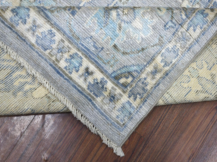8'1" x 10'4" New Hand Knotted Grey Wool Rectangle Oriental Rug - MOA10271839