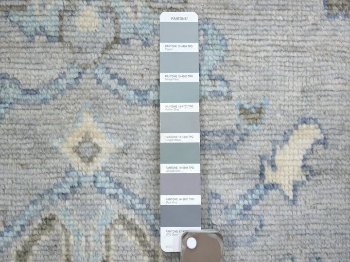 8'1" x 10'4" New Hand Knotted Grey Wool Rectangle Oriental Rug - MOA10271839
