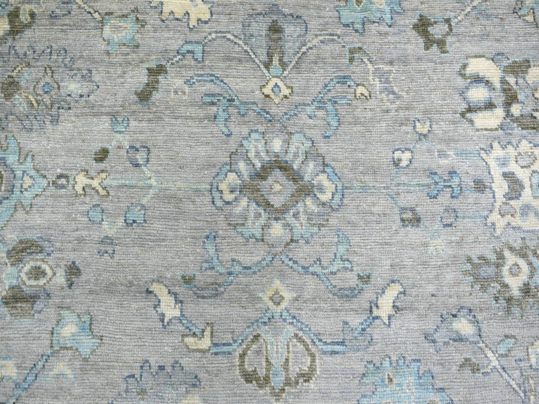 8'1" x 10'4" New Hand Knotted Grey Wool Rectangle Oriental Rug - MOA10271839