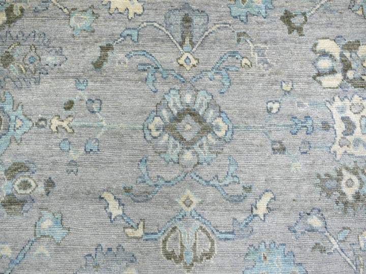 8'1" x 10'4" New Hand Knotted Grey Wool Rectangle Oriental Rug - MOA10271839