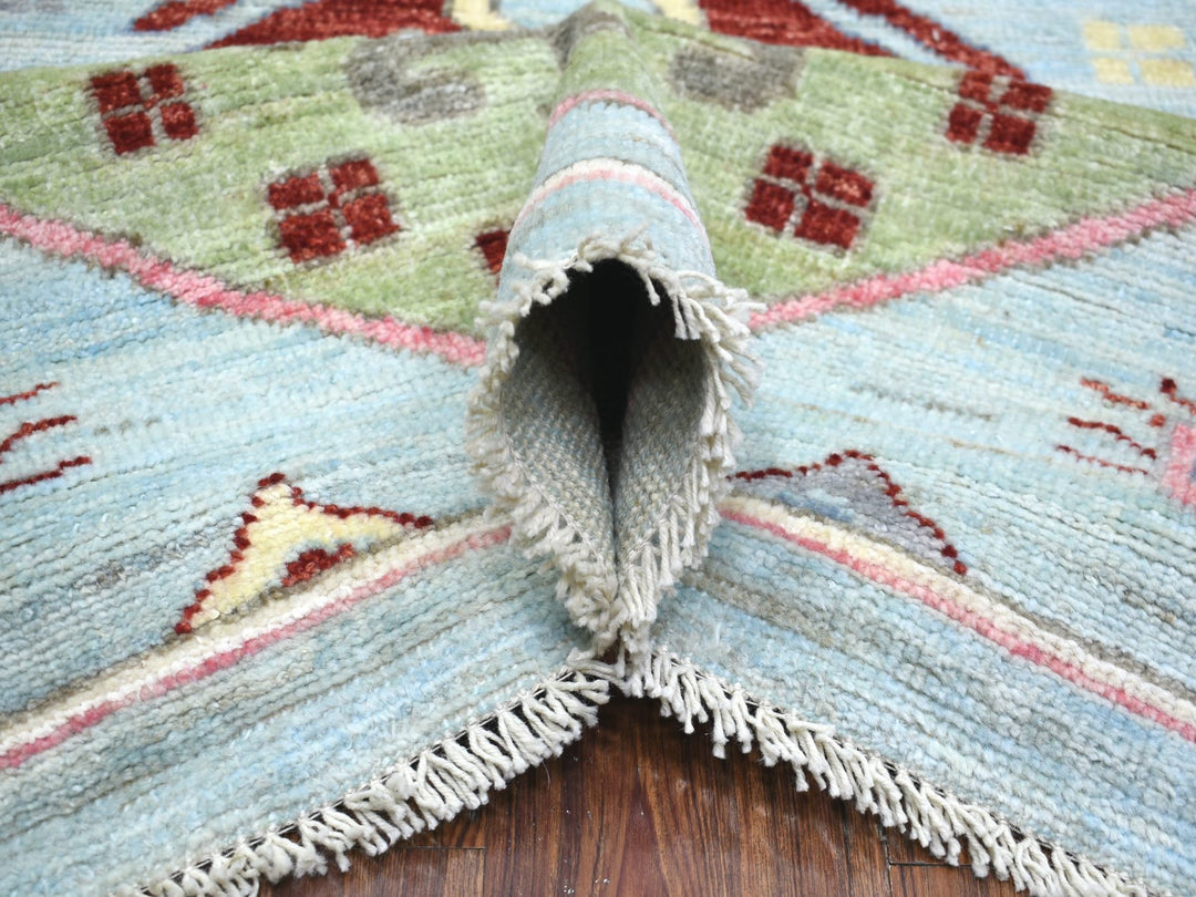 8'10" x 11'8" New Hand Knotted Blue Wool Rectangle Oriental Rug - MOA10271847