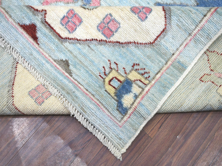 8'10" x 11'8" New Hand Knotted Blue Wool Rectangle Oriental Rug - MOA10271847