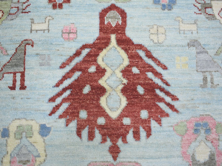 8'10" x 11'8" New Hand Knotted Blue Wool Rectangle Oriental Rug - MOA10271847