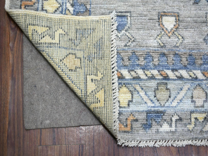 8'0" x 9'10" New Hand Knotted Grey Wool Rectangle Oriental Rug - MOA10271865