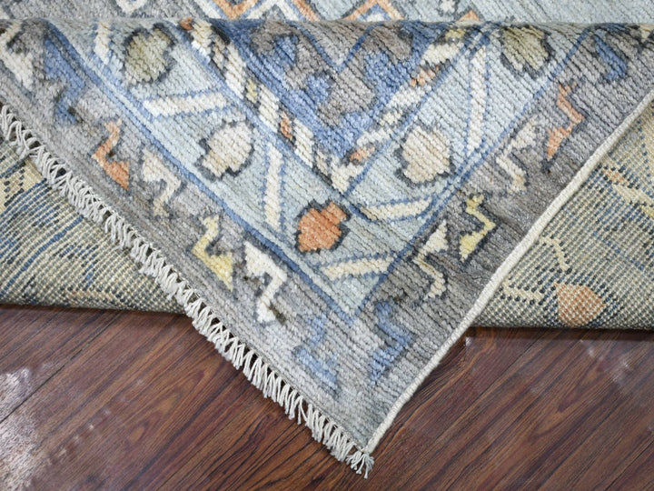 8'0" x 9'10" New Hand Knotted Grey Wool Rectangle Oriental Rug - MOA10271865