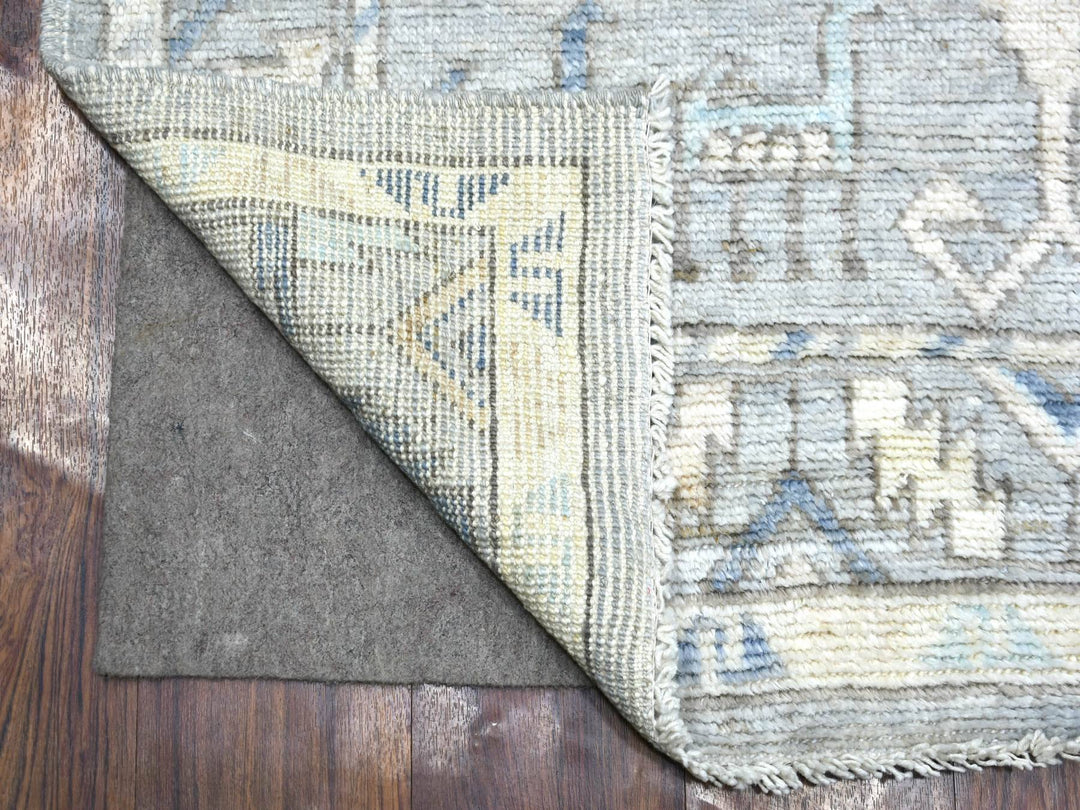 4'0" x 10'0" New Hand Knotted Grey Wool Runner Oriental Rug - MOA10271871