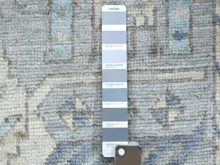 4'0" x 10'0" New Hand Knotted Grey Wool Runner Oriental Rug - MOA10271871