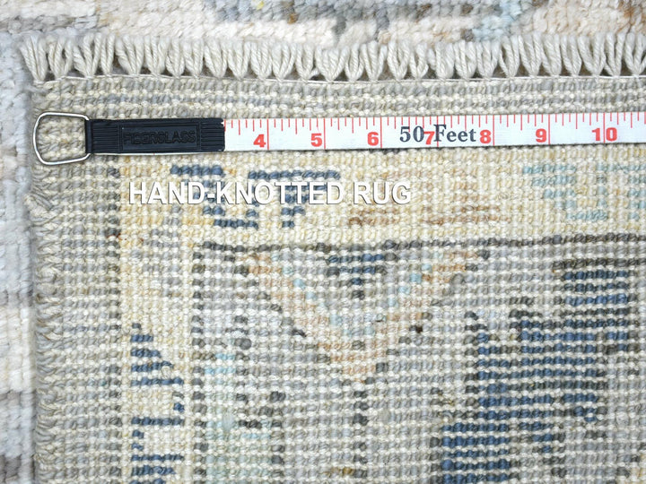 4'0" x 10'0" New Hand Knotted Grey Wool Runner Oriental Rug - MOA10271871