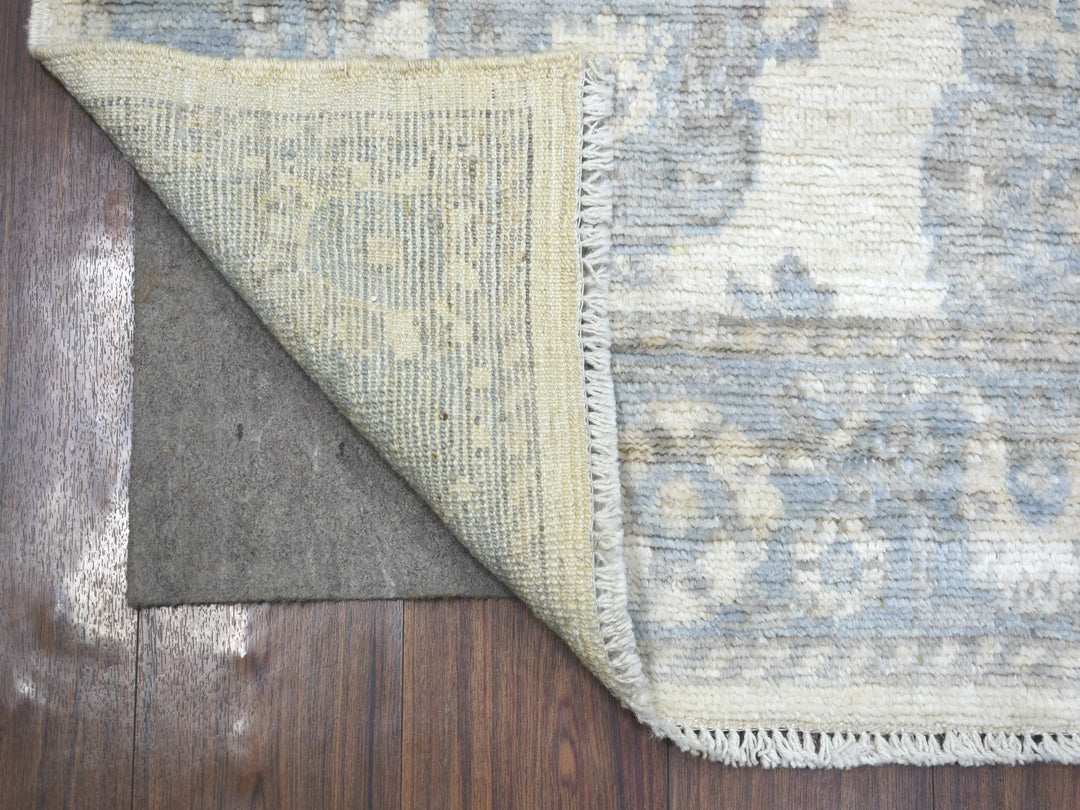 4'1" x 6'1" New Hand Knotted Ivory Wool Rectangle Oriental Rug - MOA10271875