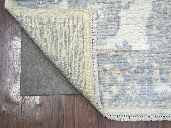4'1" x 6'1" New Hand Knotted Ivory Wool Rectangle Oriental Rug - MOA10271875
