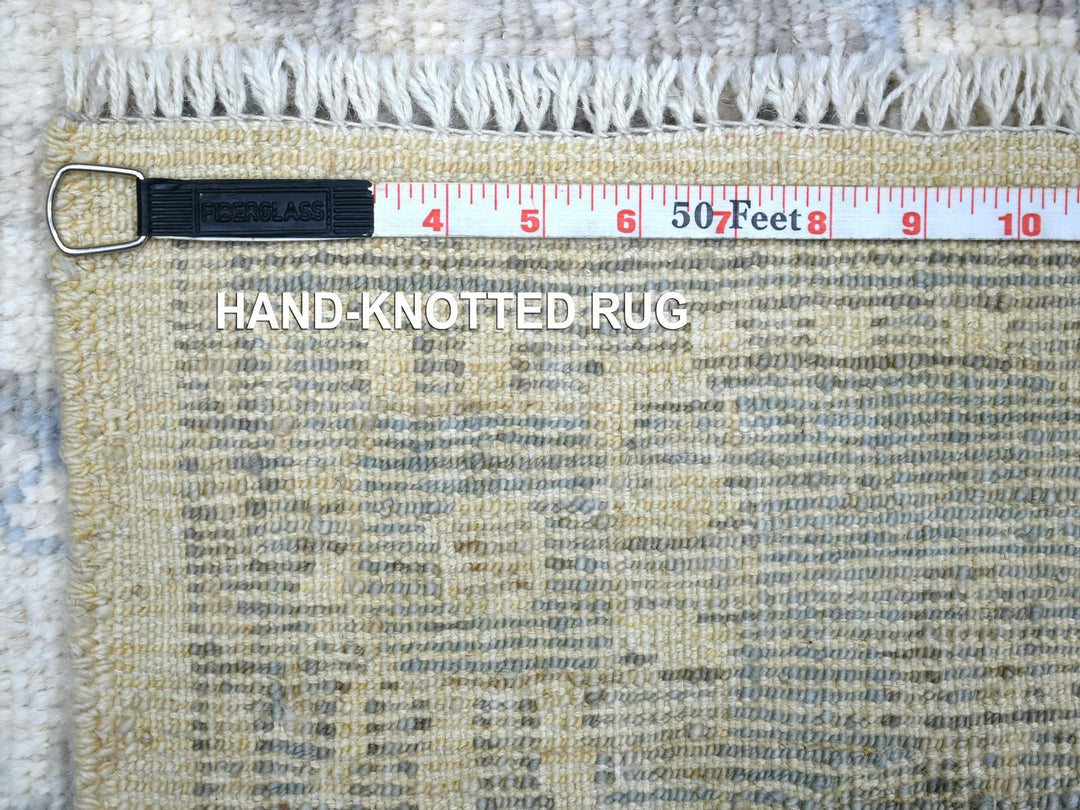 4'1" x 6'1" New Hand Knotted Ivory Wool Rectangle Oriental Rug - MOA10271875