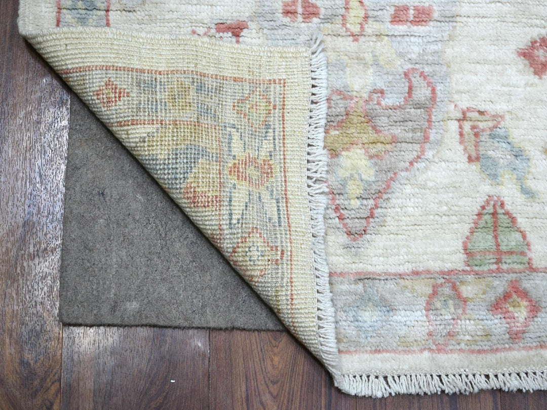 4'2" x 5'7" New Hand Knotted Ivory Wool Rectangle Oriental Rug - MOA10271877