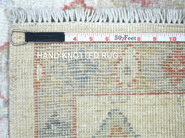 4'2" x 5'7" New Hand Knotted Ivory Wool Rectangle Oriental Rug - MOA10271877