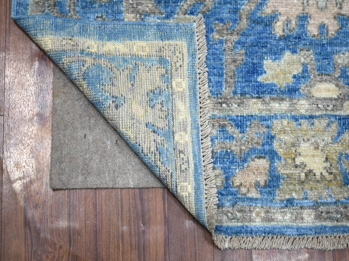 4'0" x 6'0" New Hand Knotted Blue Wool Rectangle Oriental Rug - MOA10271878