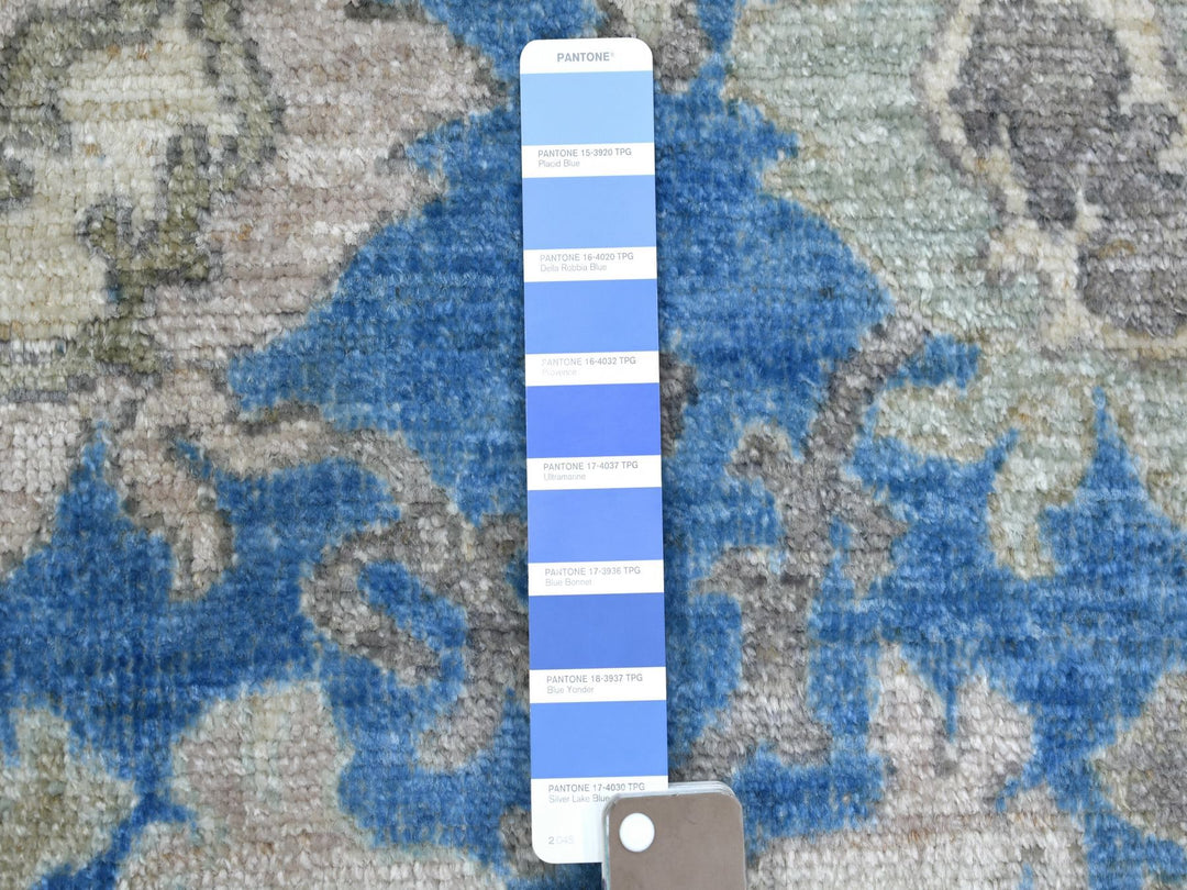 4'0" x 6'0" New Hand Knotted Blue Wool Rectangle Oriental Rug - MOA10271878