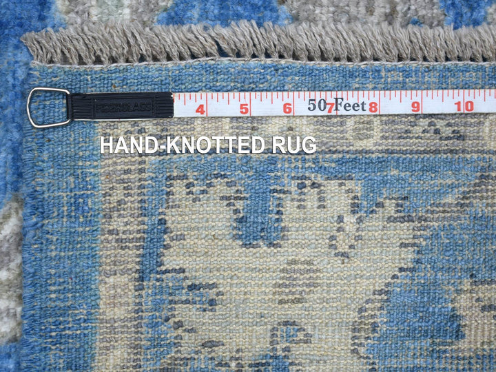 4'0" x 6'0" New Hand Knotted Blue Wool Rectangle Oriental Rug - MOA10271878