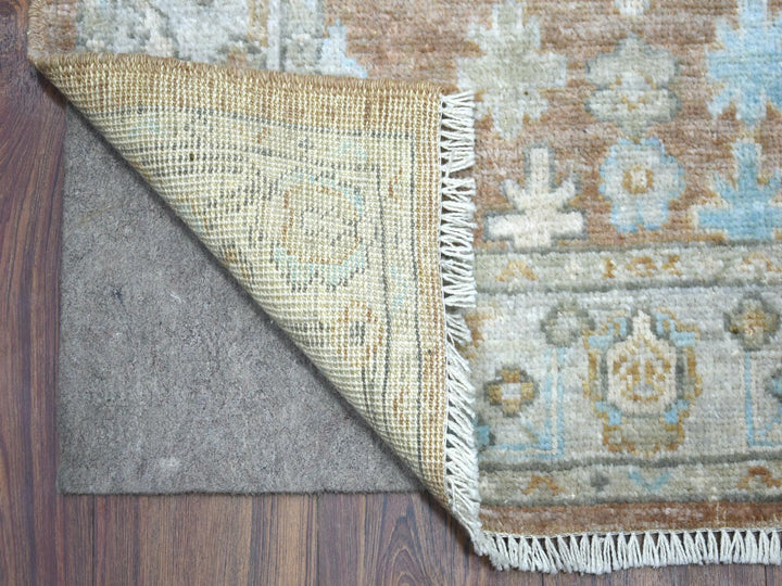 2'10" x 17'1" New Hand Knotted Brown Wool Runner Oriental Rug - MOA10271880