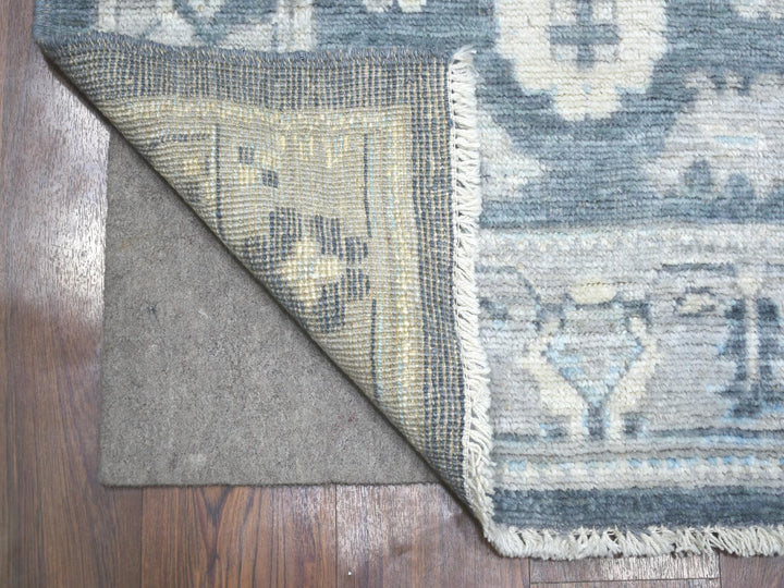 3'0" x 11'7" New Hand Knotted Grey Wool Runner Oriental Rug - MOA10271883