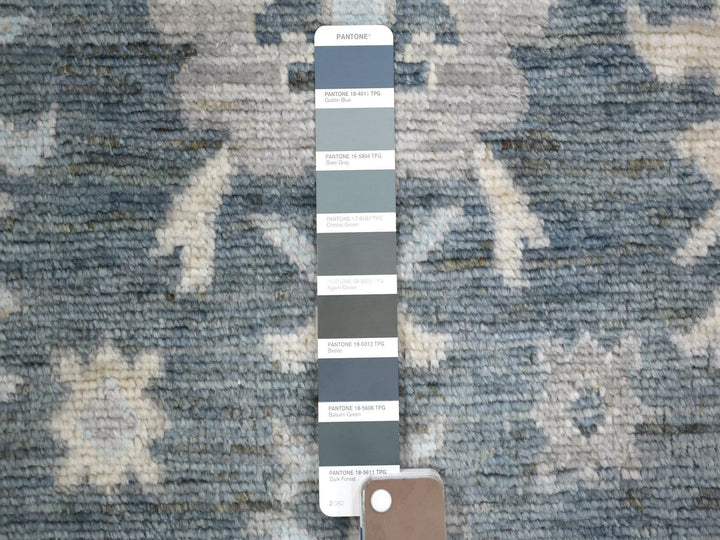 3'0" x 11'7" New Hand Knotted Grey Wool Runner Oriental Rug - MOA10271883