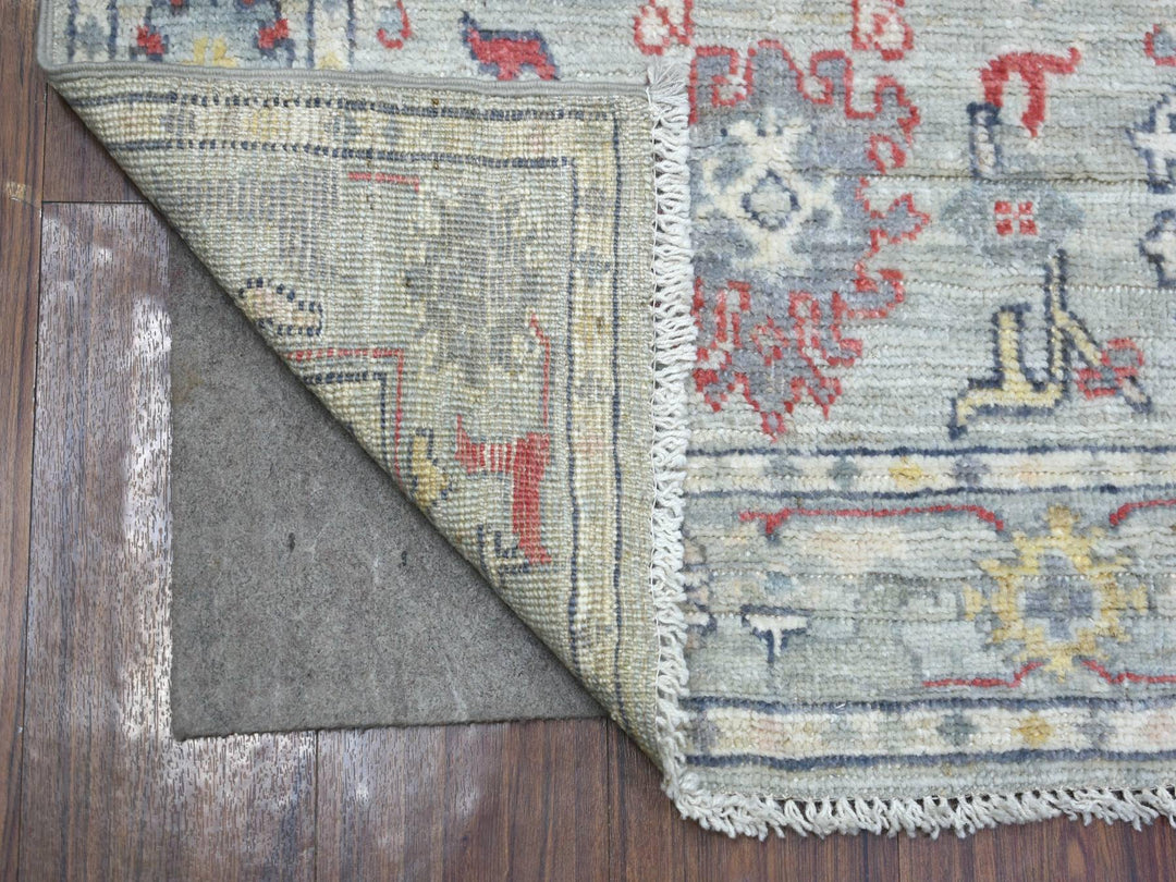 2'7" x 9'5" New Hand Knotted Grey Wool Runner Oriental Rug - MOA10271885