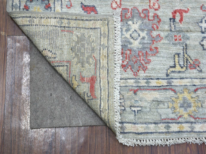 2'7" x 9'5" New Hand Knotted Grey Wool Runner Oriental Rug - MOA10271885