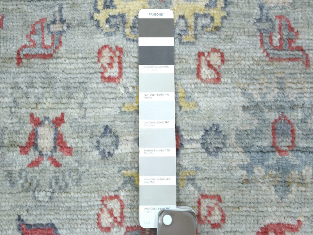 2'7" x 9'5" New Hand Knotted Grey Wool Runner Oriental Rug - MOA10271885