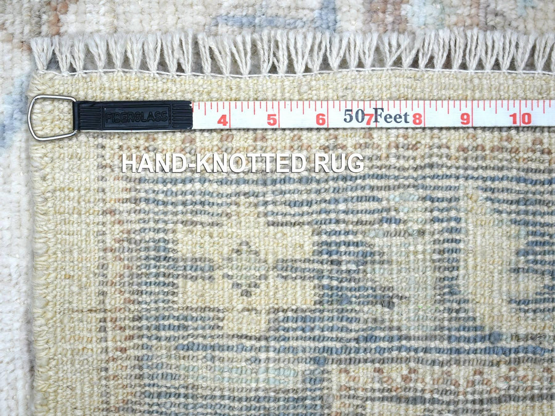 2'10" x 9'5" New Hand Knotted Ivory Wool Runner Oriental Rug - MOA10271891
